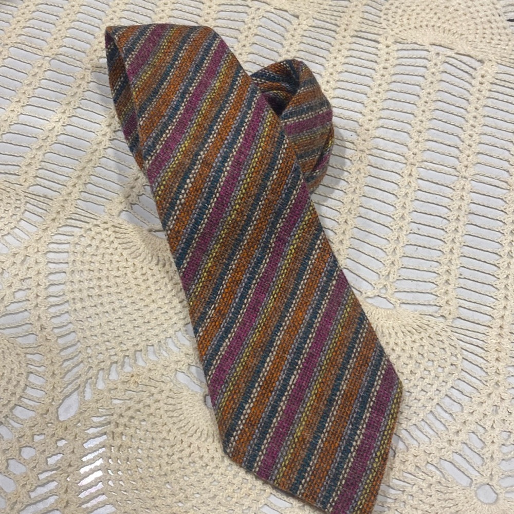 Millars Striped 100% Pure Wool Tweed Tie, Made in Ireland